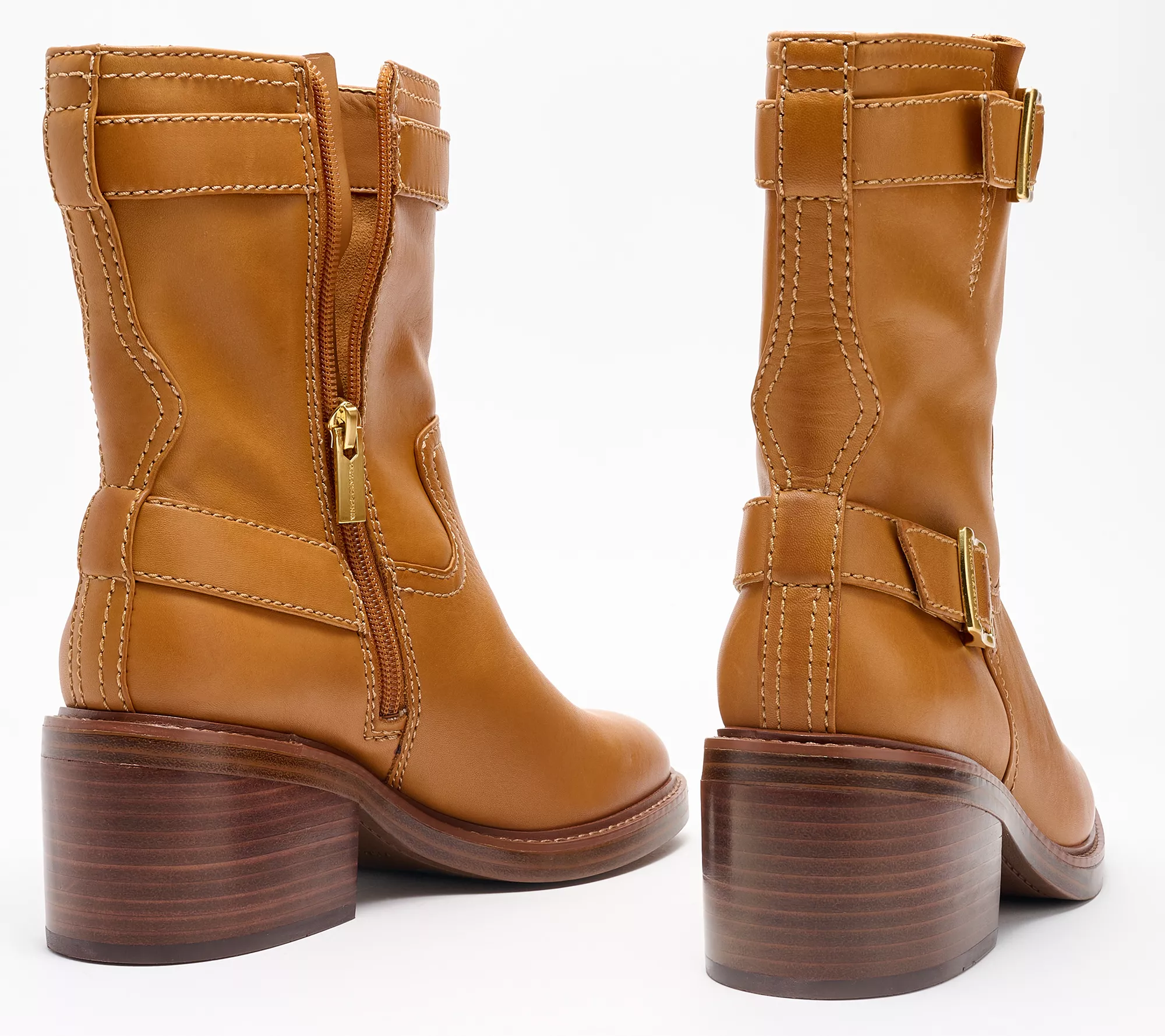 "As Is" Vince Camuto Leather Buckle Moto Boot - Vergile