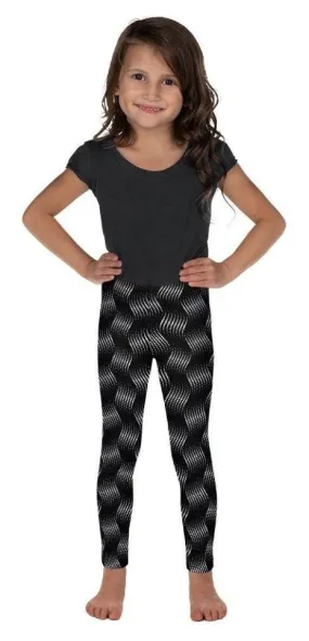 3D Black Pattern Kid's Leggings