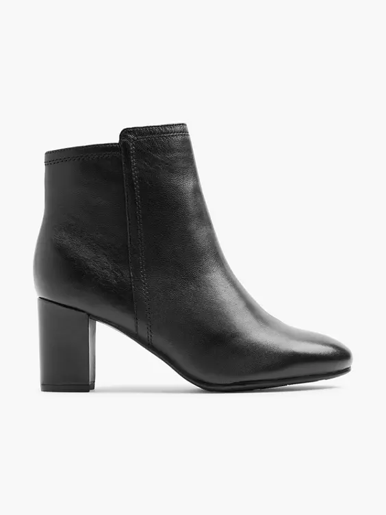 5th Avenue  Black Leather Heeled Boot