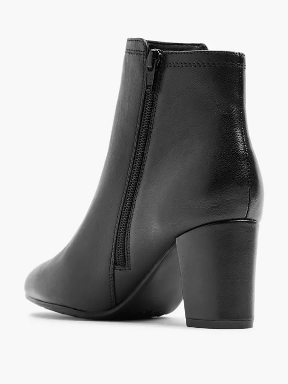 5th Avenue  Black Leather Heeled Boot