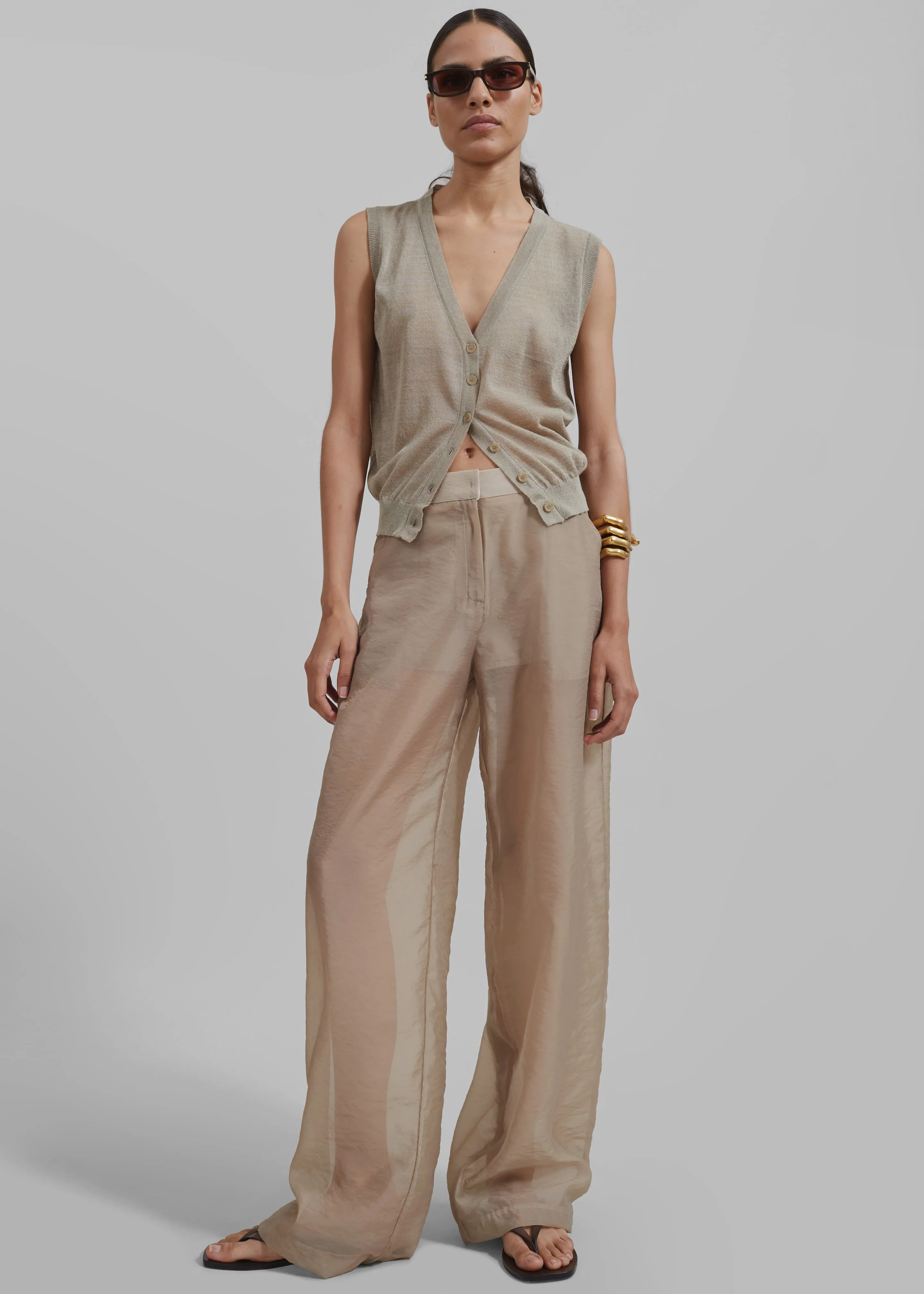 Abra Sheer Trousers - Beige