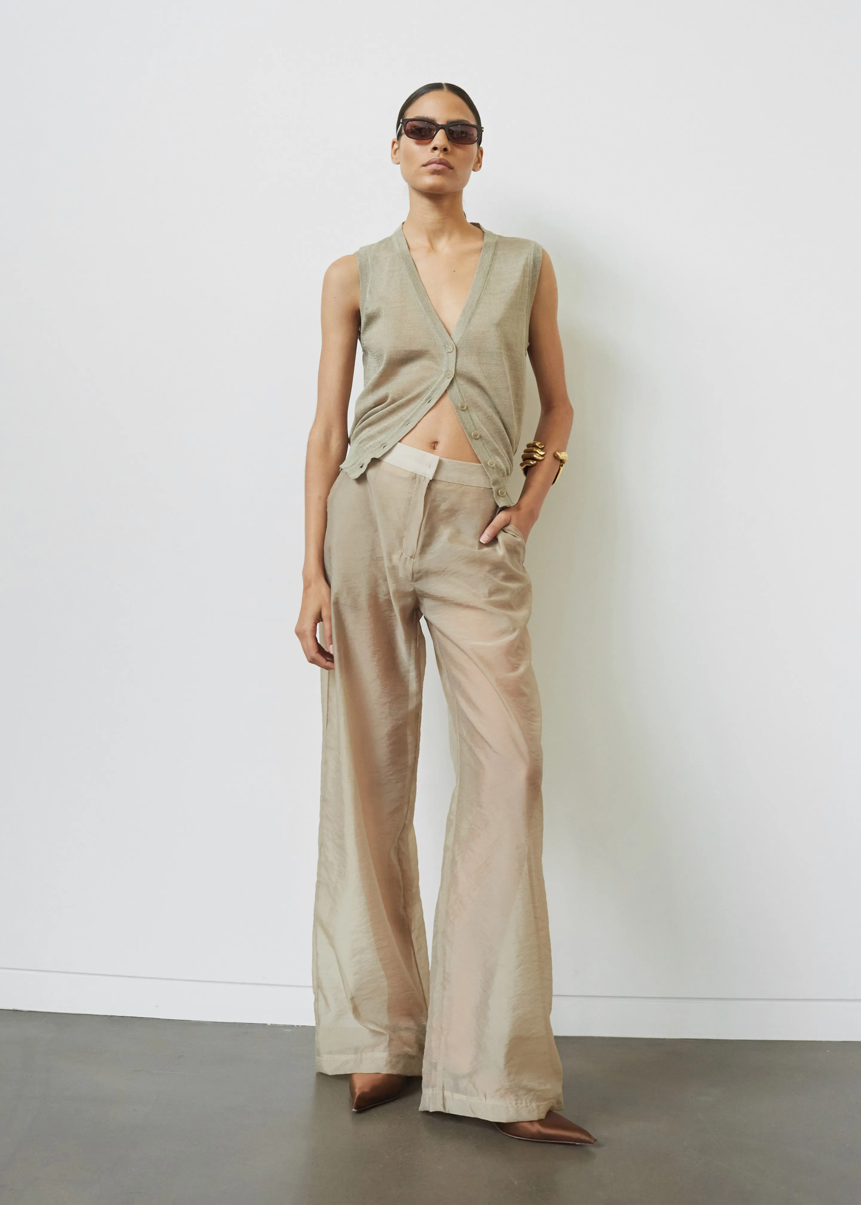 Abra Sheer Trousers - Beige