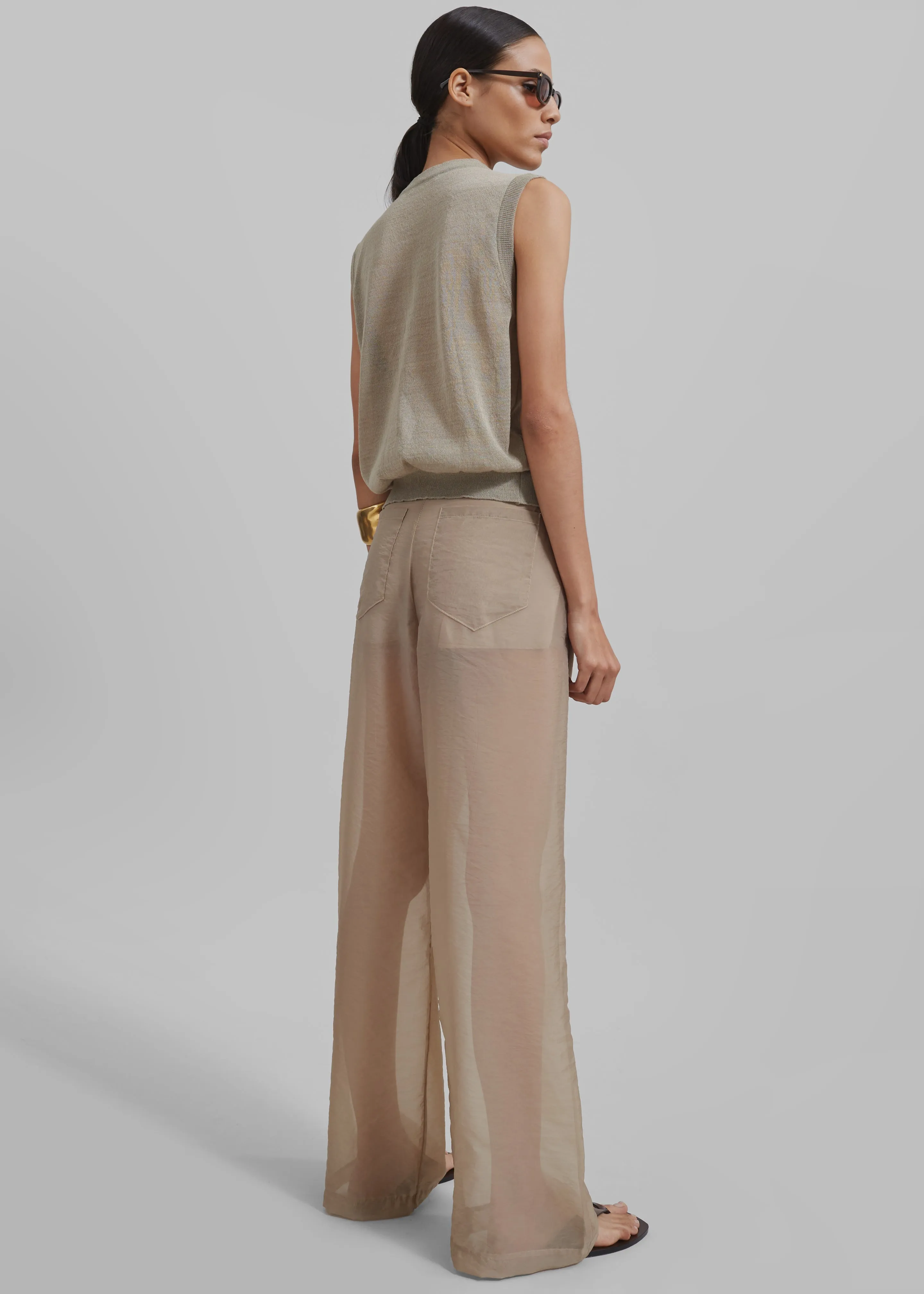 Abra Sheer Trousers - Beige