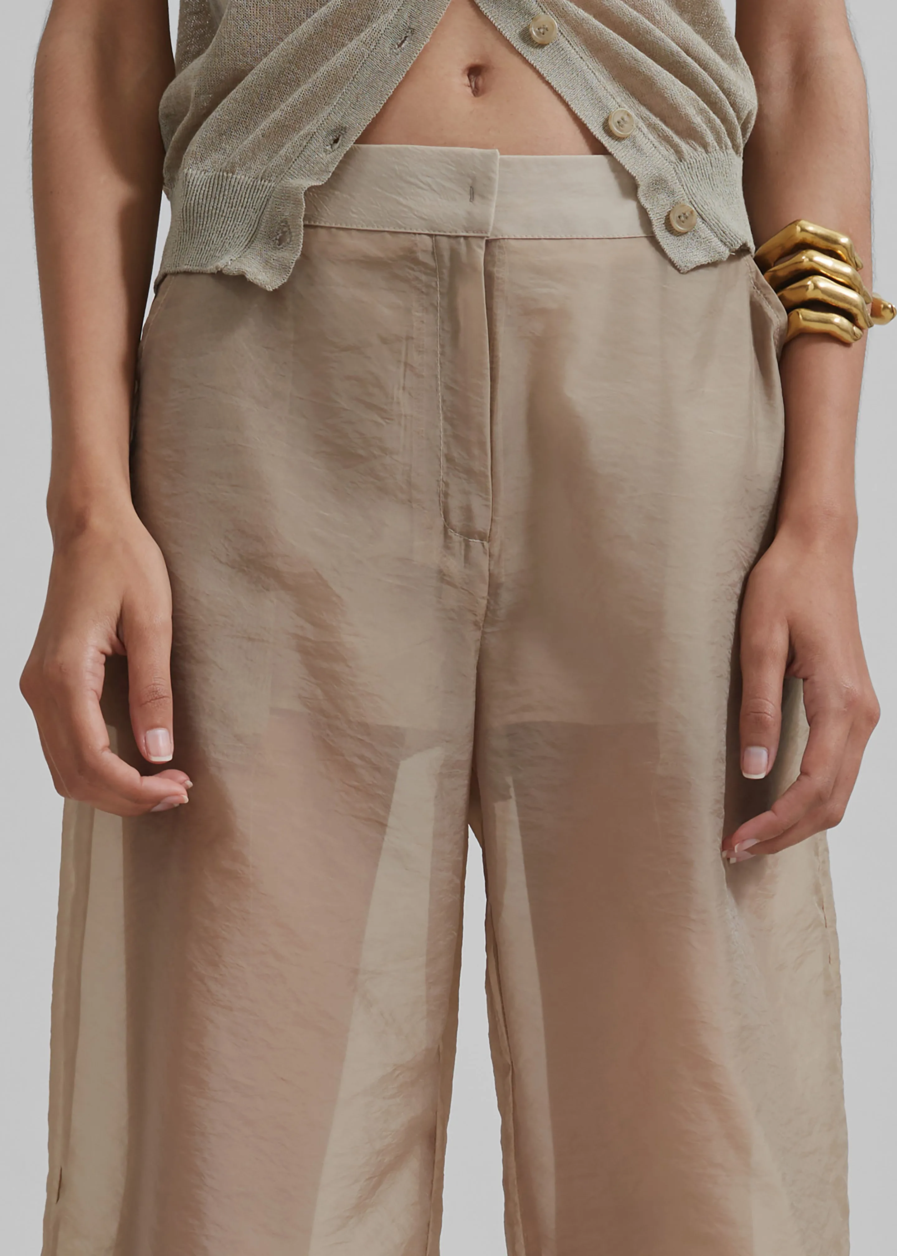 Abra Sheer Trousers - Beige