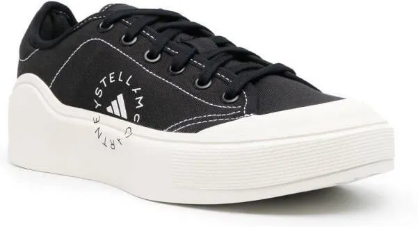 Adidas by Stella McCartney logo print lace-up sneakers Black