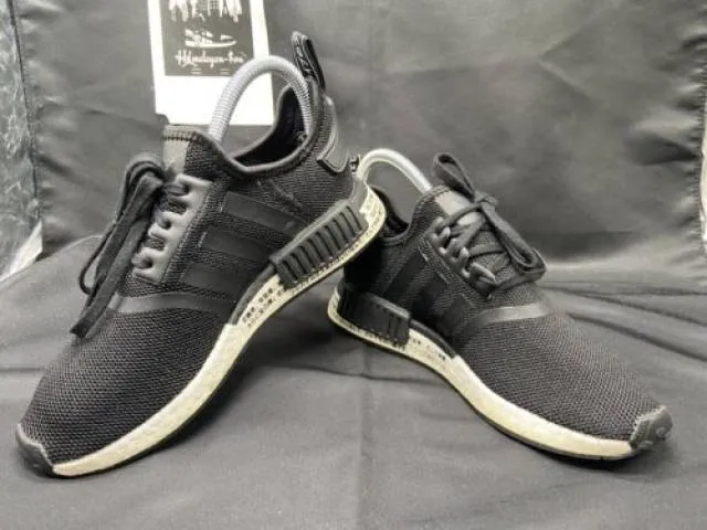 Adidas nmd_r1 j sneakers mesh japan core black white boys sz 3.5 women sz 4.5