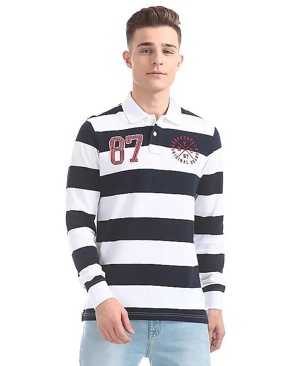 Aeropostale Regular Fit Striped Polo Shirt