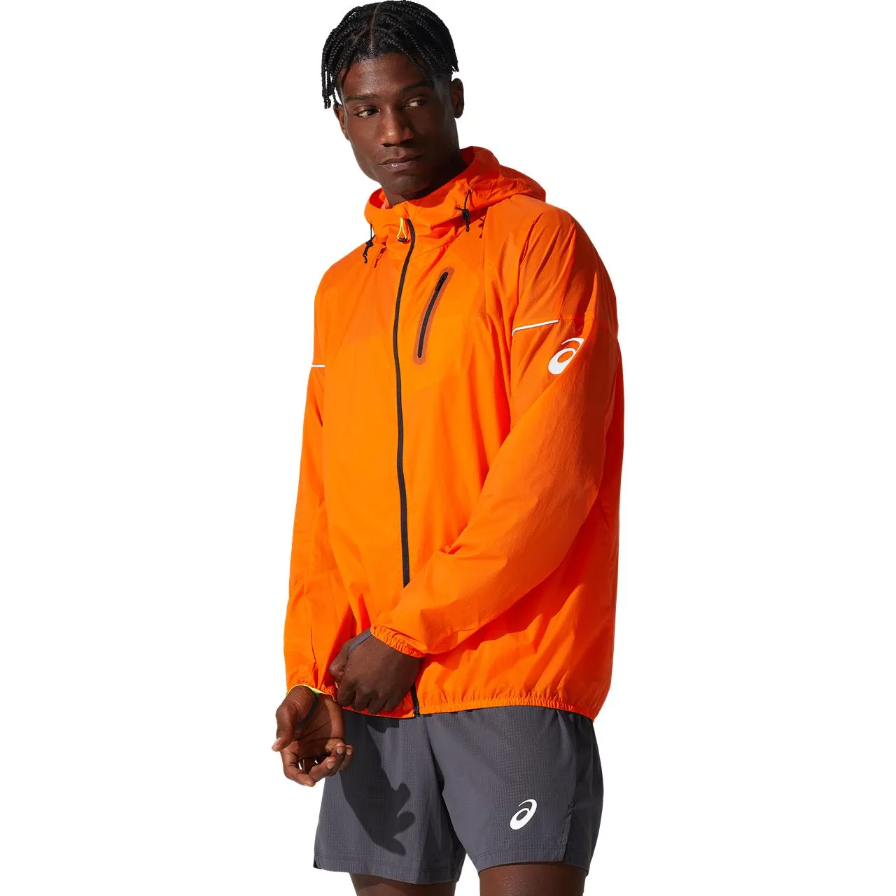 Asics Men's Fujitrail Jacket Marigold Orange | Buy Asics Men's Fujitrail Jacket Marigold Orange here | Outnorth