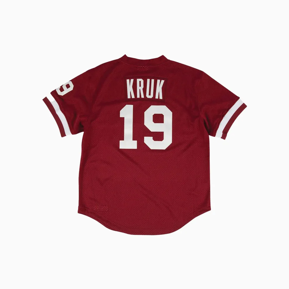 Authentic John Kruk Philadelphia Phillies MLB 1991 Pullover Jersey