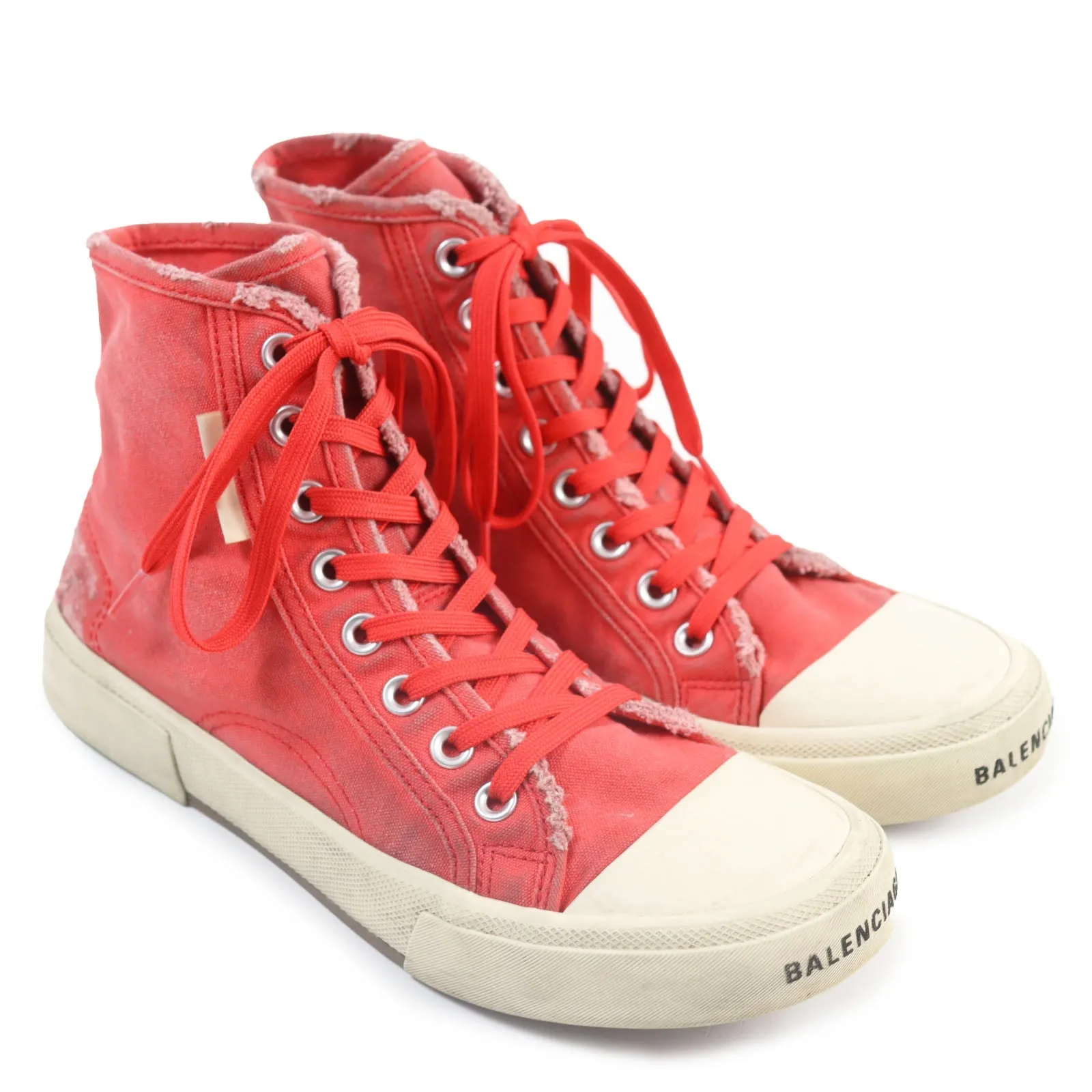 BALENCIAGA High cut sneakers 688752 Body: Canvas Red PARIS HIGH TOP mens 40