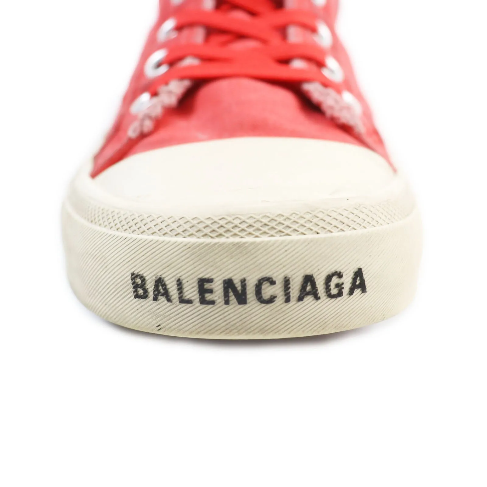 BALENCIAGA High cut sneakers 688752 Body: Canvas Red PARIS HIGH TOP mens 40