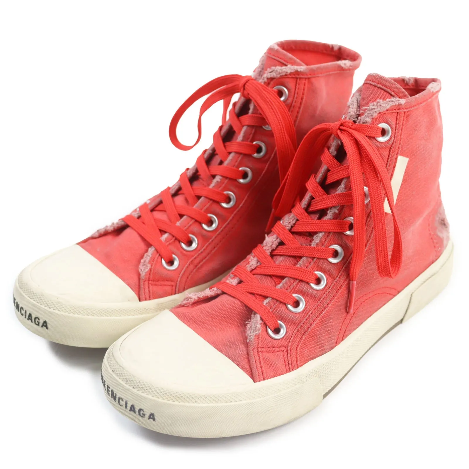 BALENCIAGA High cut sneakers 688752 Body: Canvas Red PARIS HIGH TOP mens 40