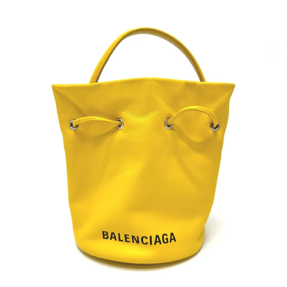 BALENCIAGA Shoulder Bag 638342 leather yellow Bucket bag EVERYDAY drawstring Women