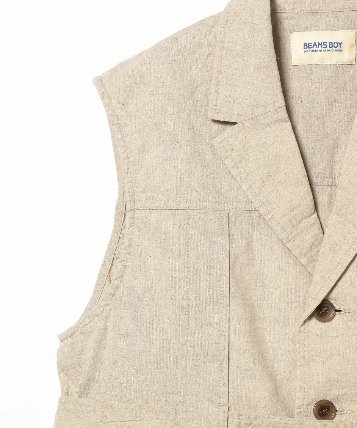 Beams Boy  O.C/L Norfolk Vest - Beige