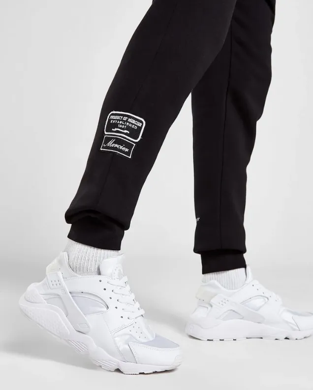 Black Mono Badge Joggers