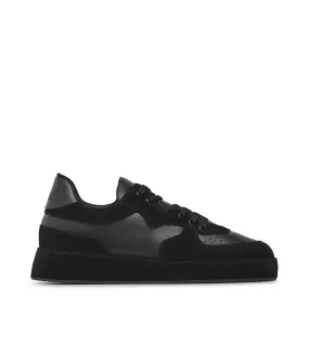 Black nappa leather and suede sneakers