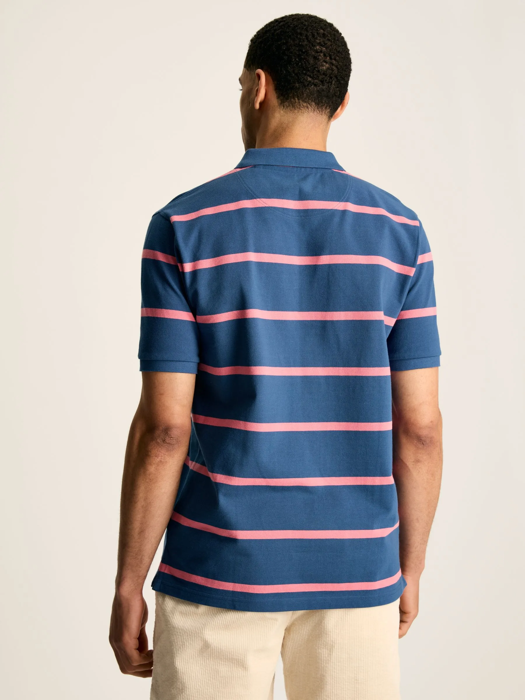 Blue/Pink Striped Polo Shirt