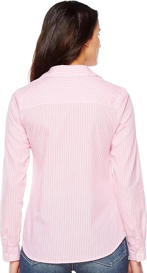 Blusa Us Polo Dama Rayada Rosada