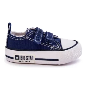 Children's Cloth Sneakers With Velcro Big Star KK374081 Navy Blue