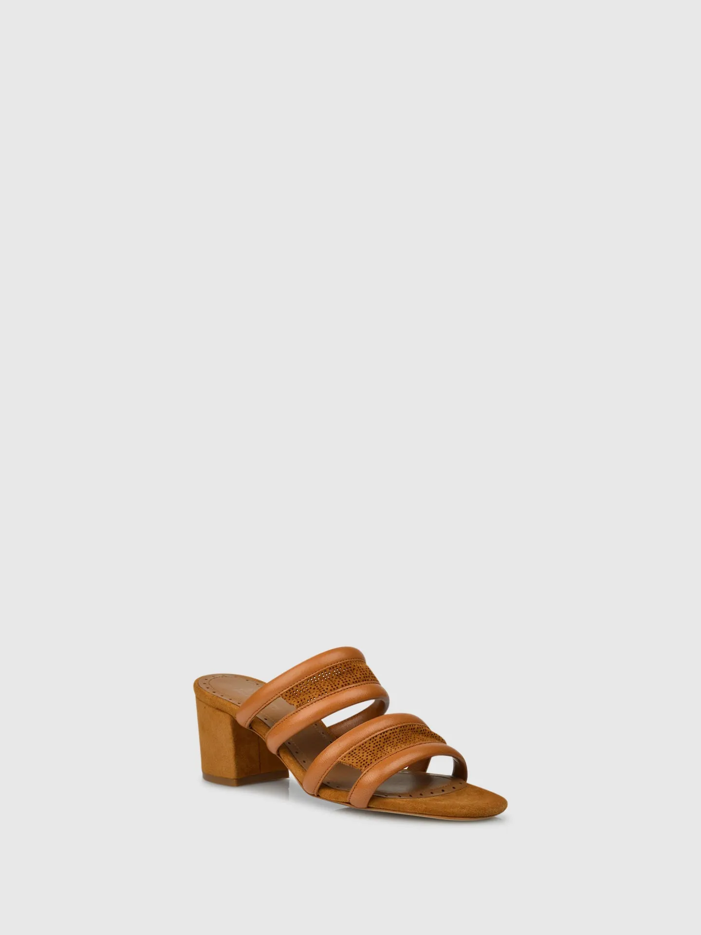 Chunky Heel Sandals D03L2 Camel