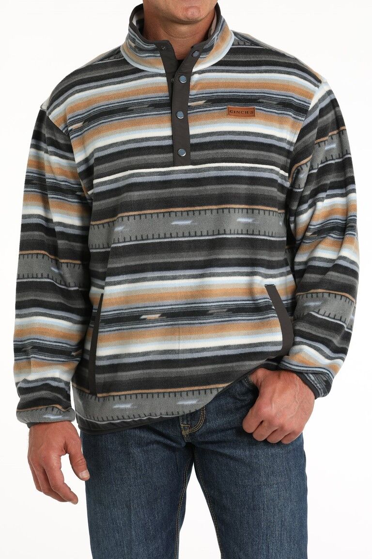 Cinch Men's Match Boys Fleece Pullover in Black/Grey