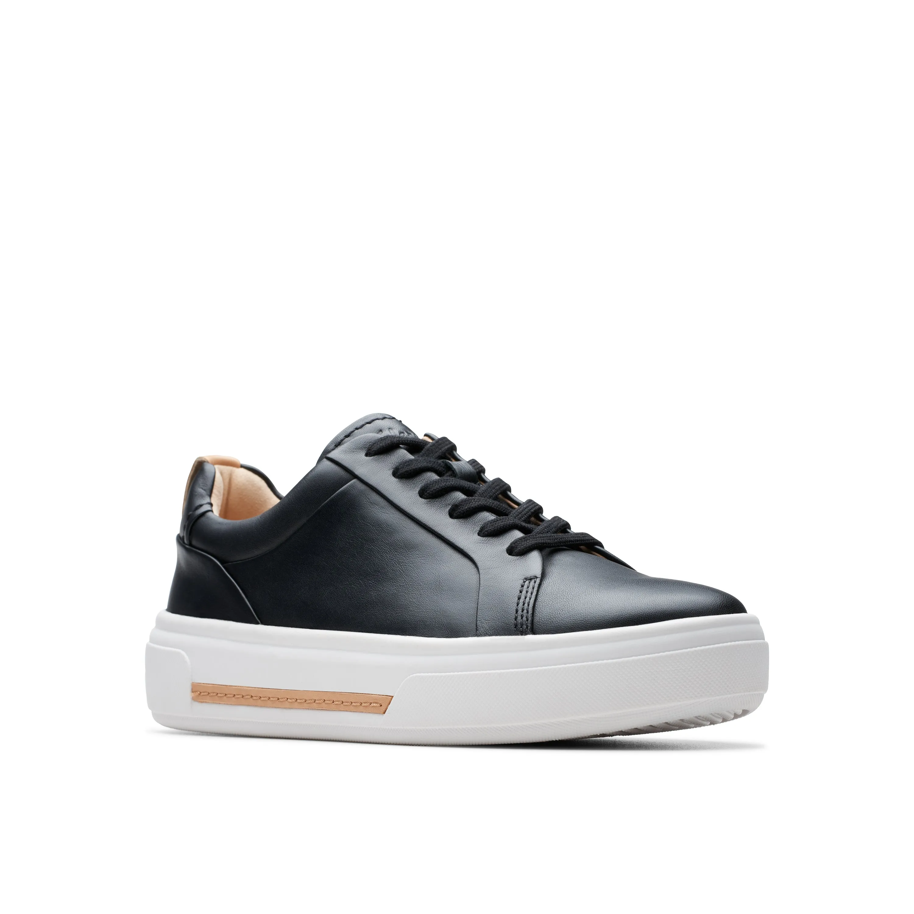 CLARKS | SNEAKERS MUJER | HOLLYHOCK WALK BLACK LEATHER | NEGRO