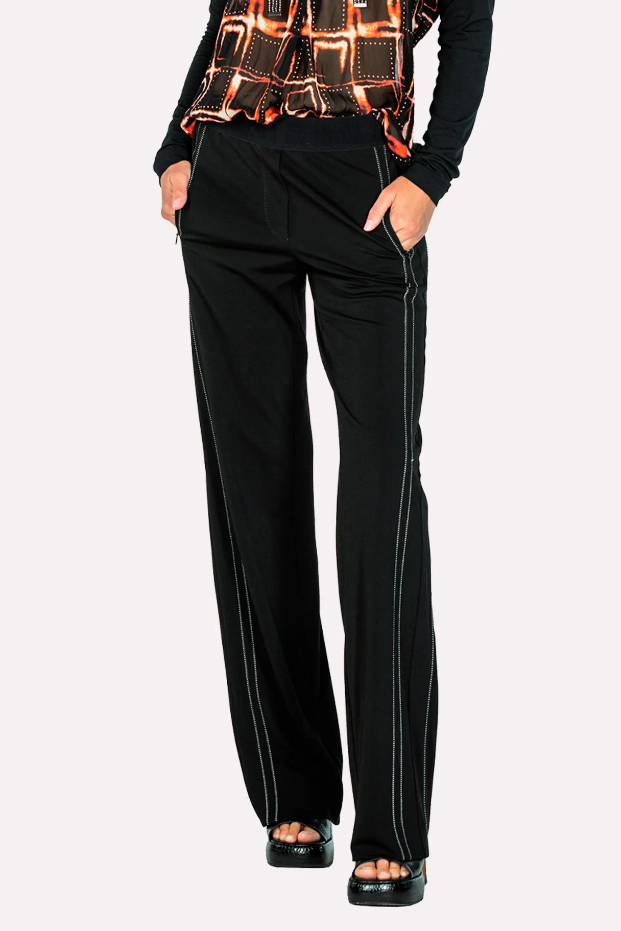 Classic Stripe Trousers - Black