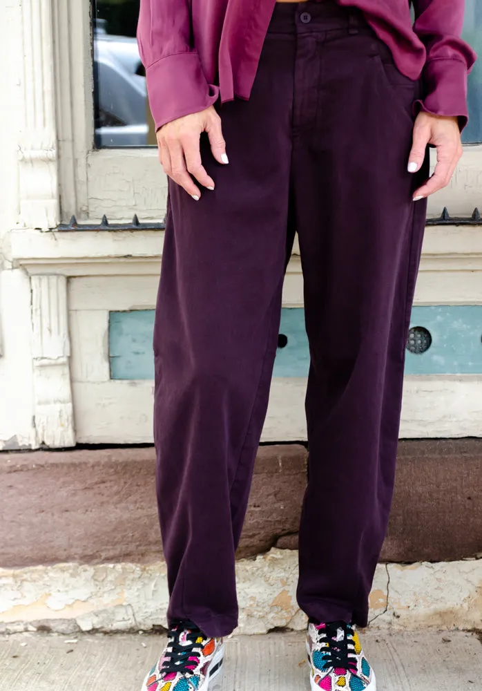 Comfort Fit Trousers - Burgundy