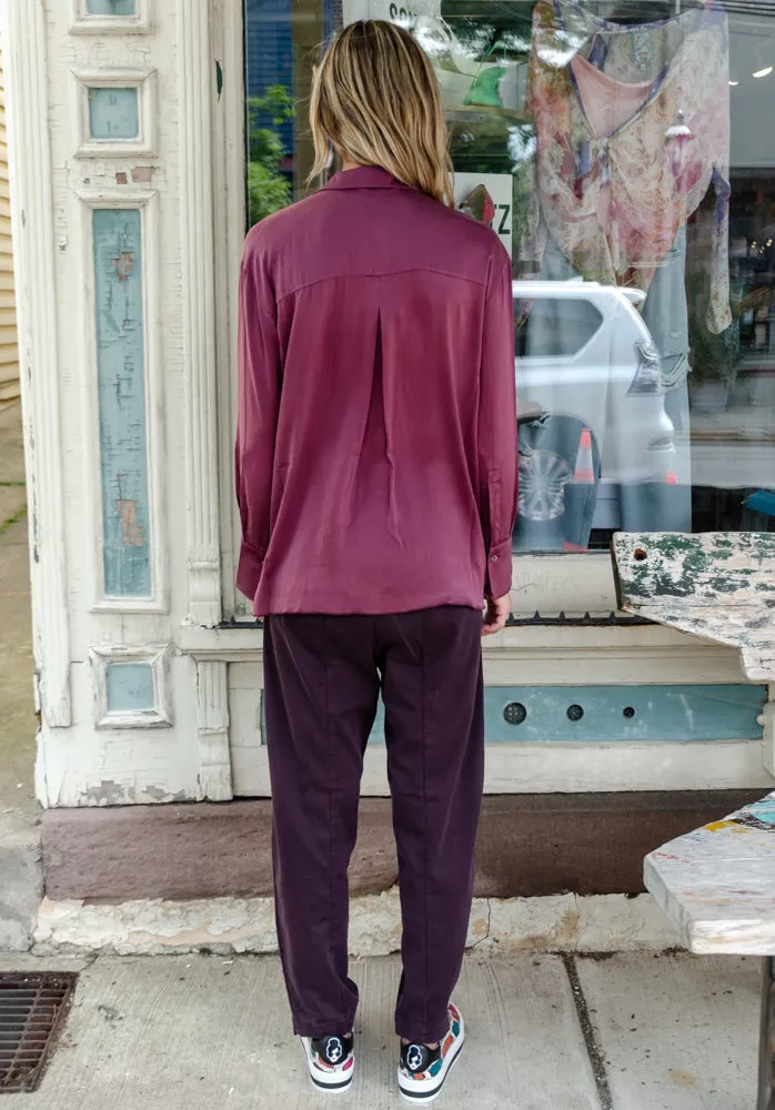 Comfort Fit Trousers - Burgundy