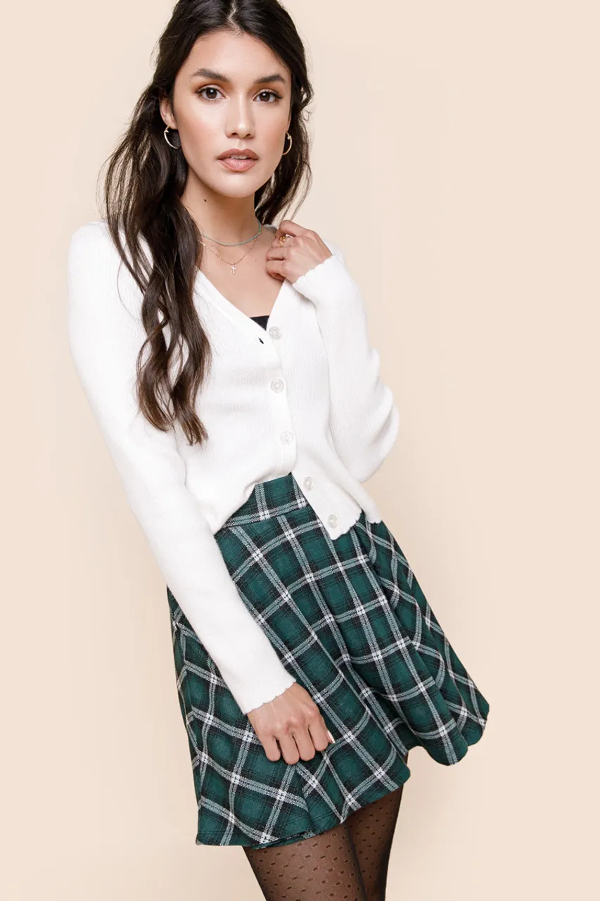 Corinne Plaid Flippy Skirt