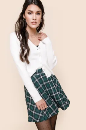 Corinne Plaid Flippy Skirt