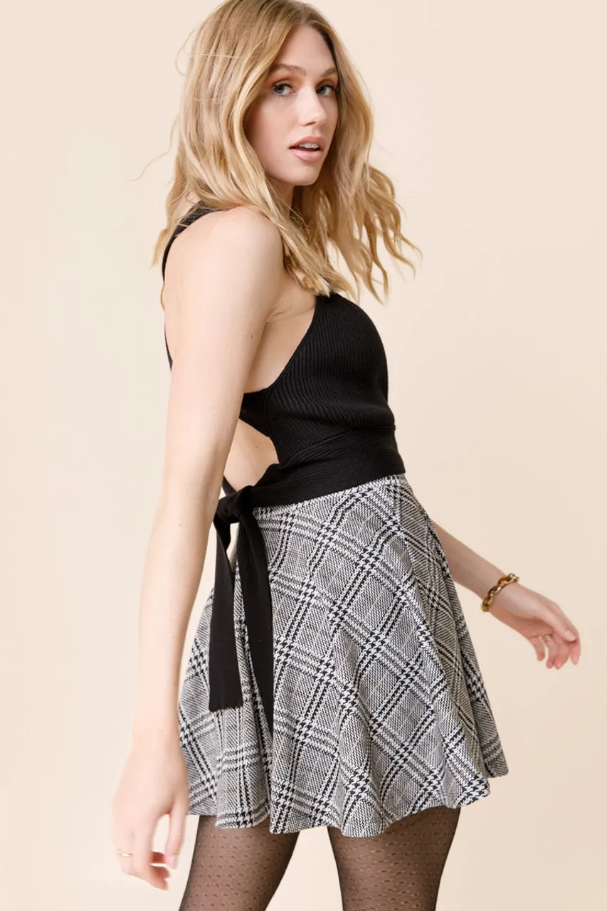 Corinne Plaid Flippy Skirt