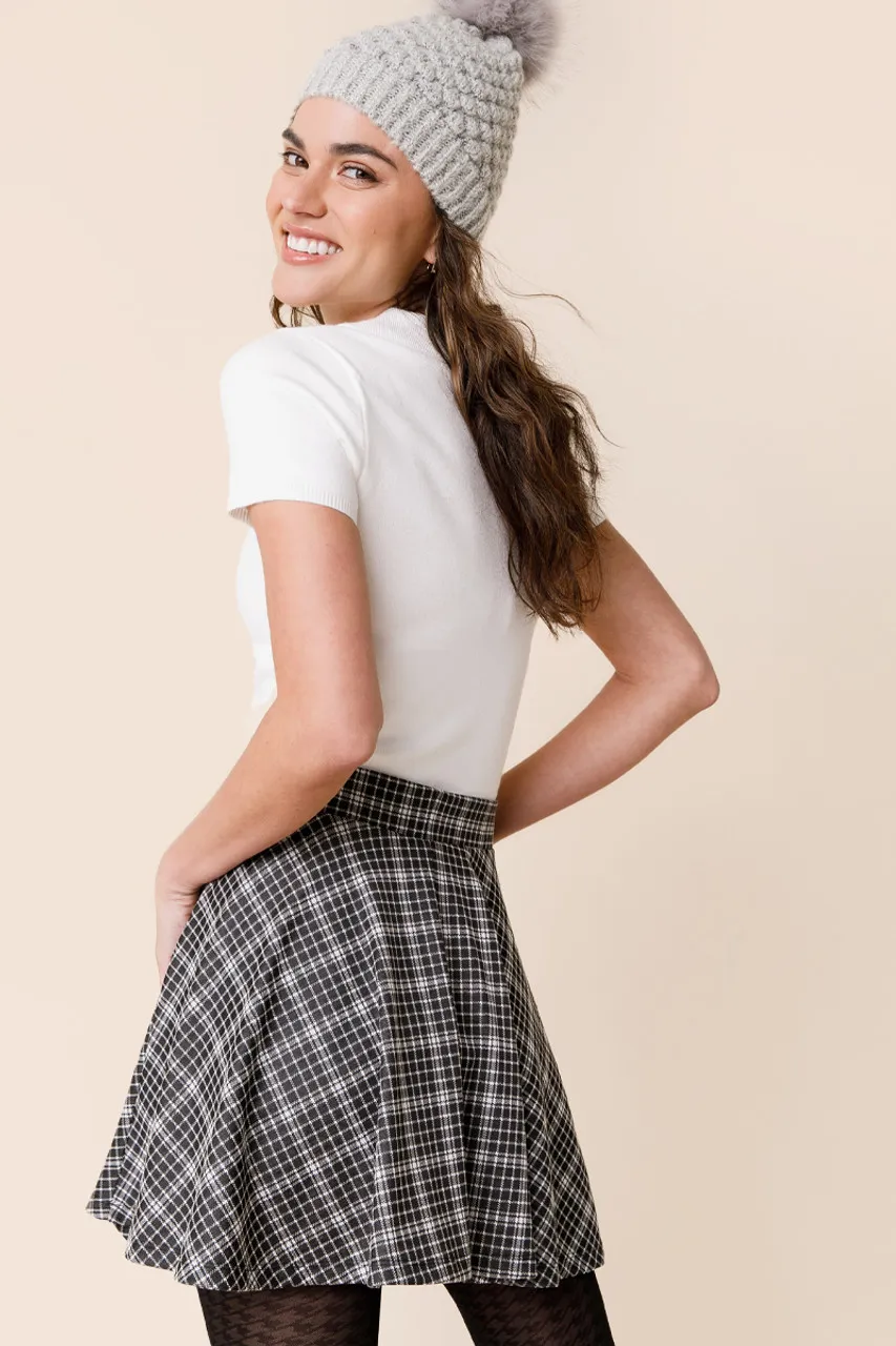 Corinne Plaid Flippy Skirt