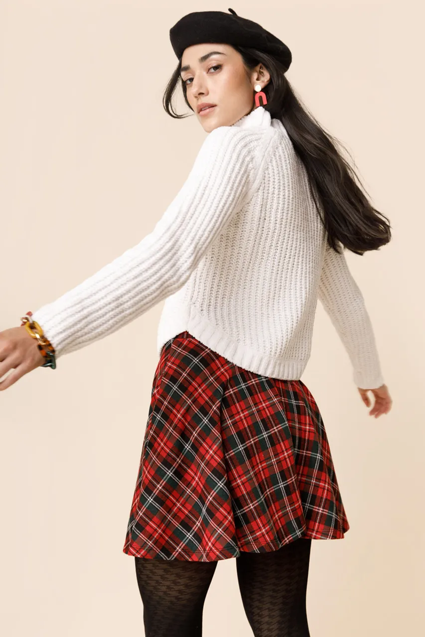 Corinne Plaid Flippy Skirt