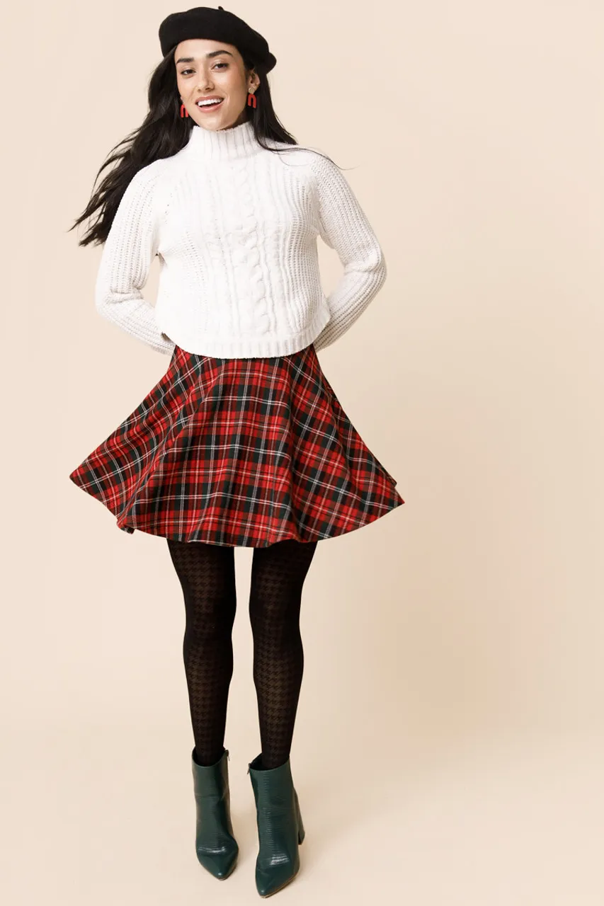 Corinne Plaid Flippy Skirt