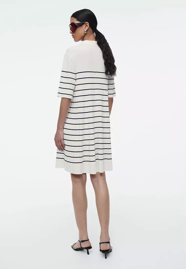 COS Striped Knitted Mini Polo Dress