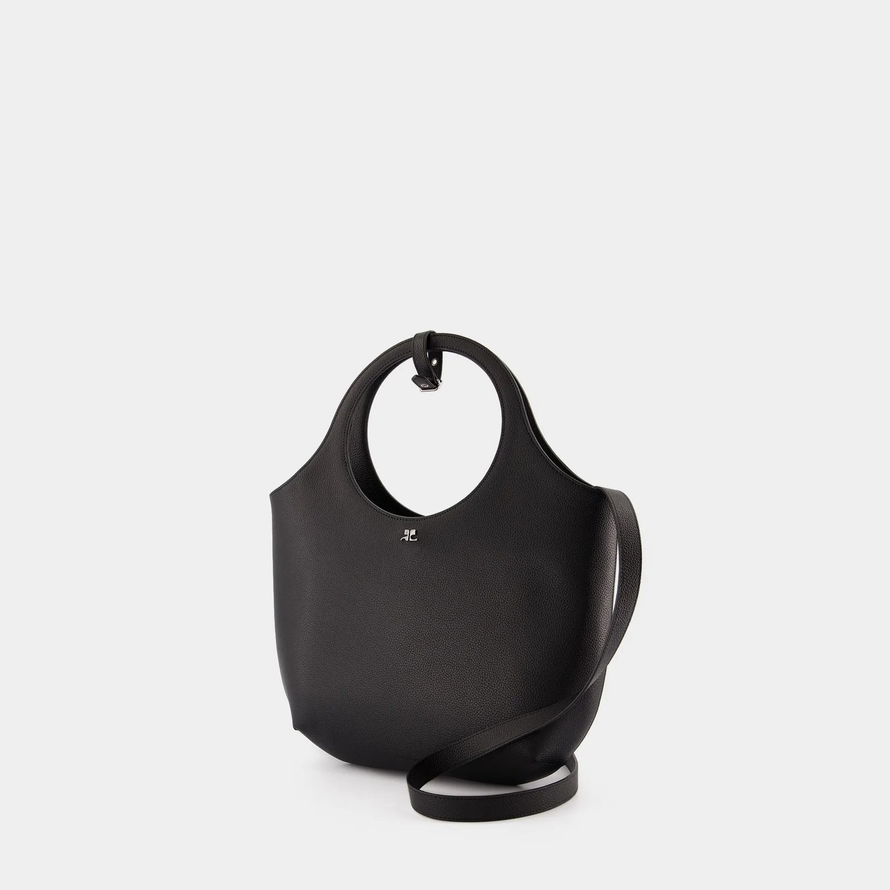 Courreges  Medium Holy Shoulder Bag - Courreges - Leather - Black