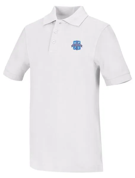 CR Pique Polo White Short Sleeve