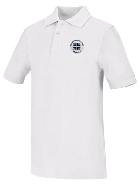 CR Pique Polo White Short Sleeve