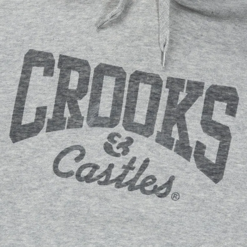 Crooks & Castles Core Logo Pullover Hooded Sweatshirt (Heather Grey)