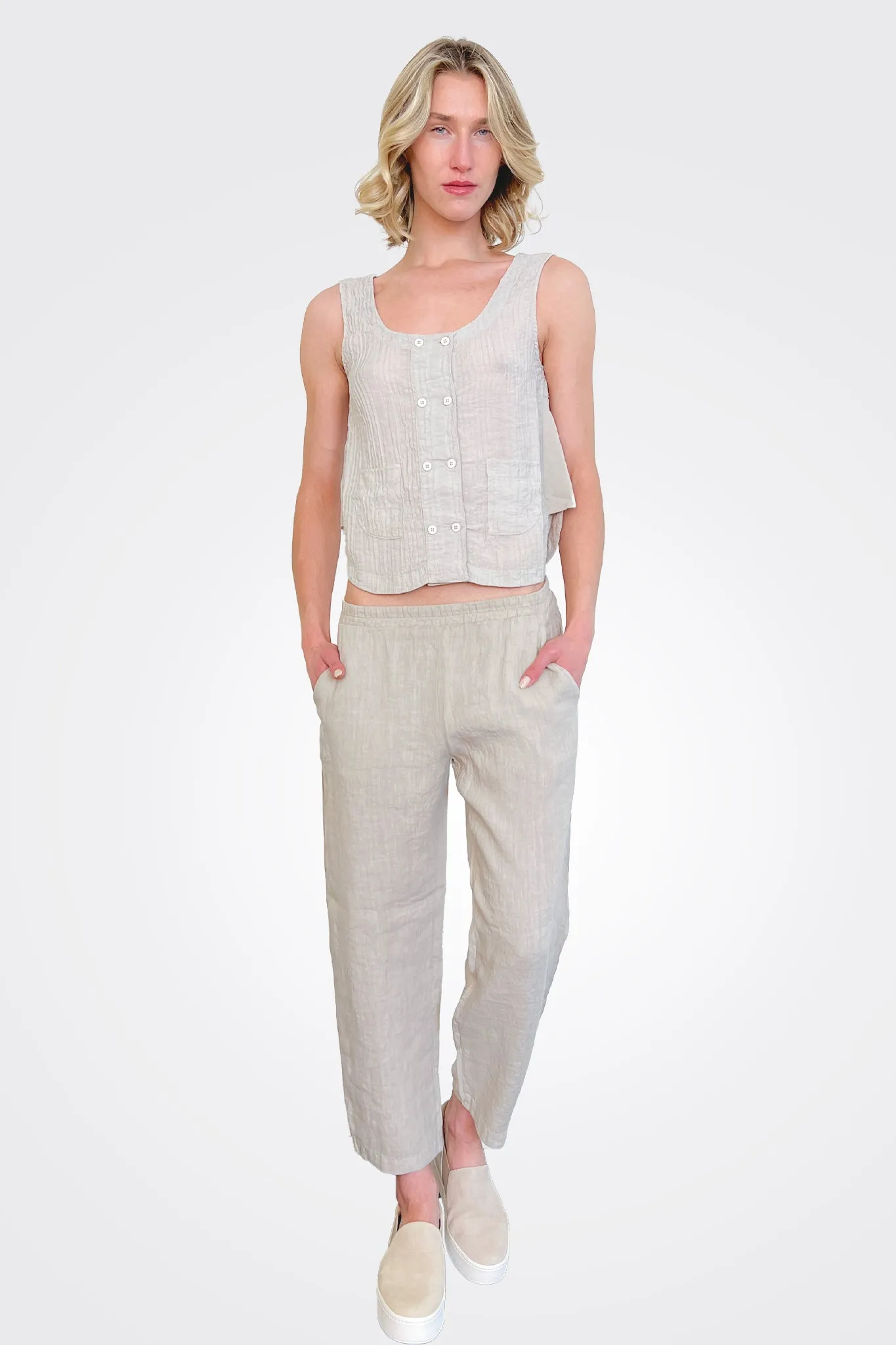 Cropped Ankle Trousers - Pearl Grey