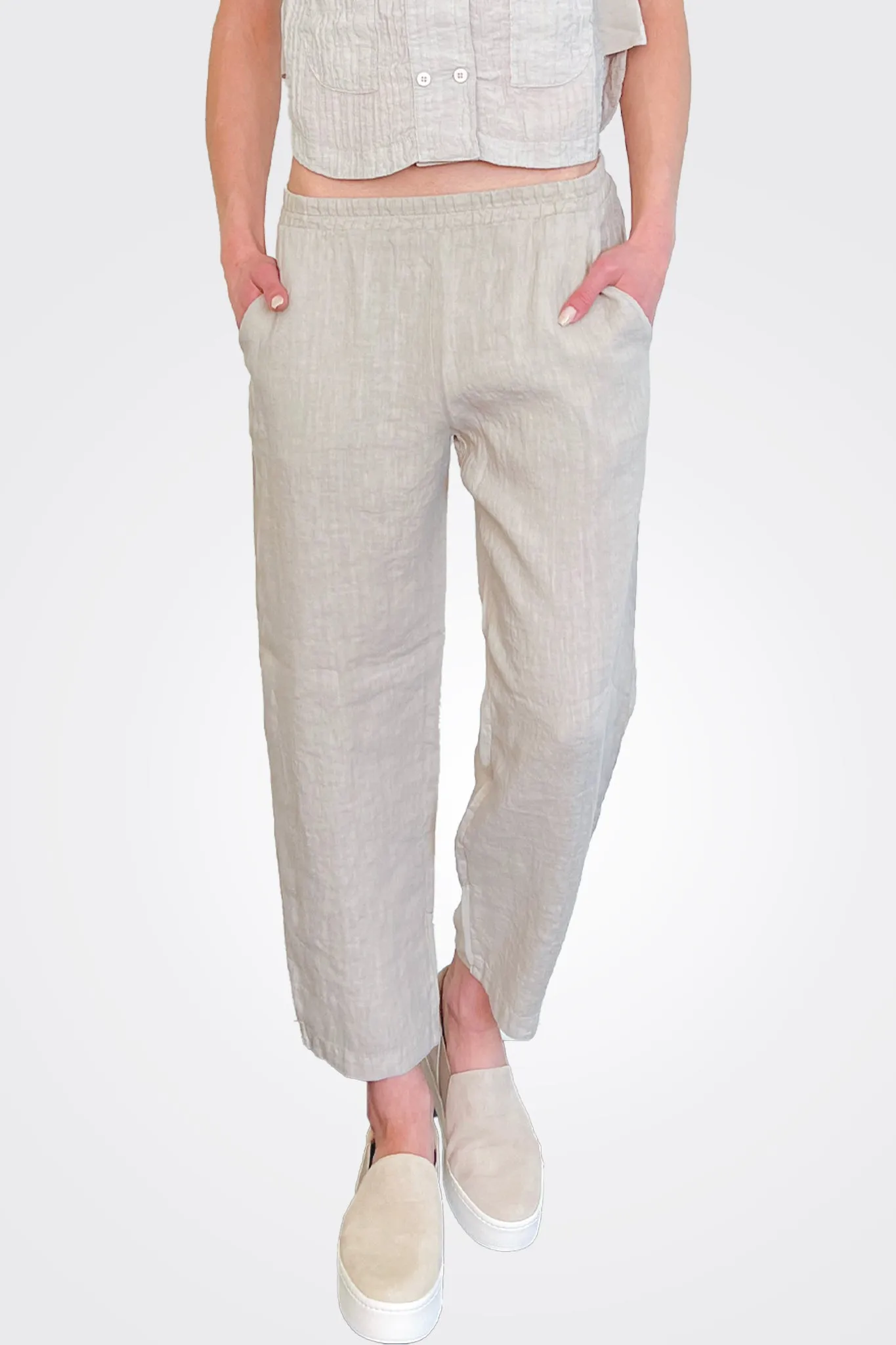 Cropped Ankle Trousers - Pearl Grey