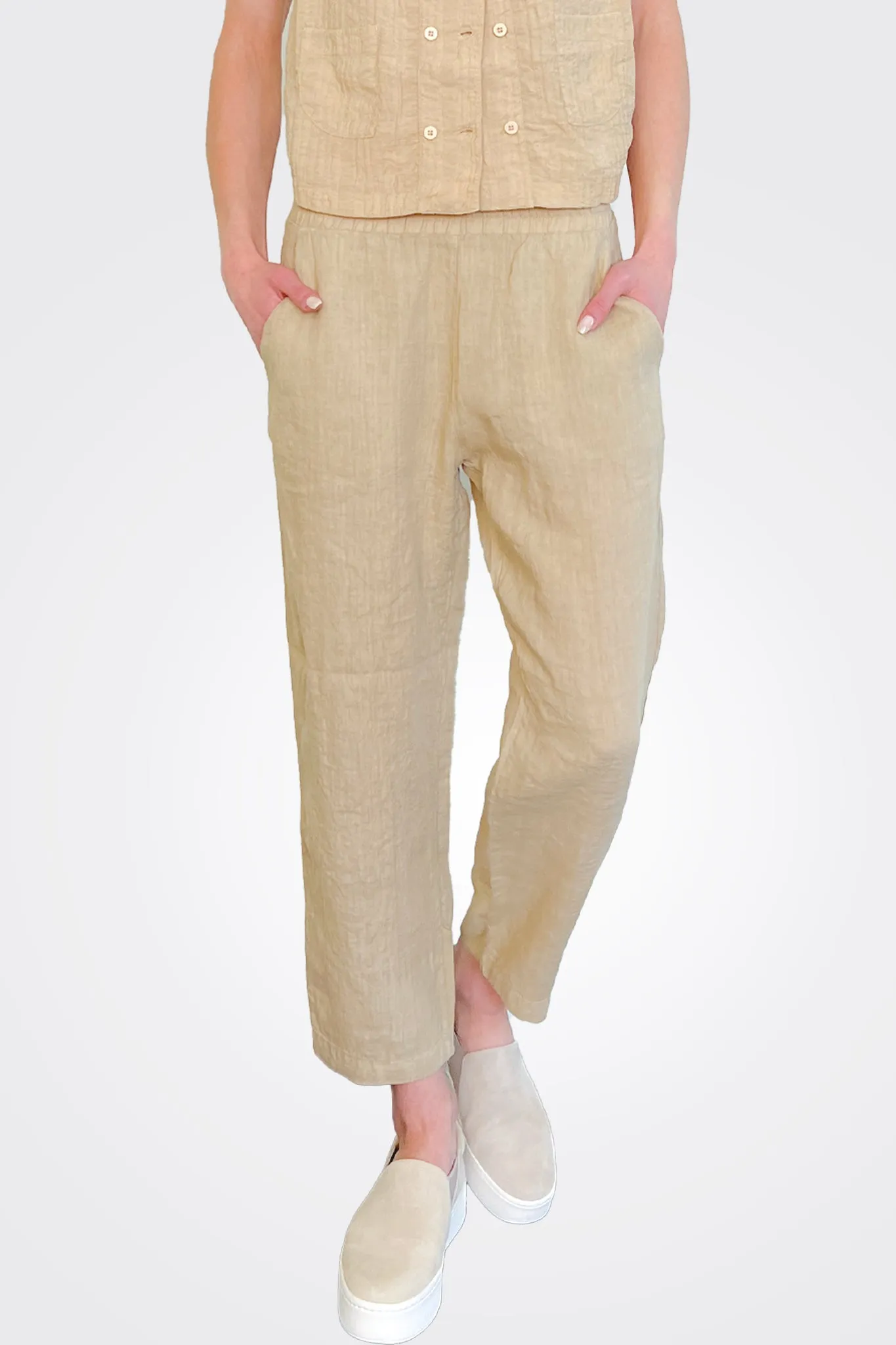 Cropped Ankle Trousers - Tan