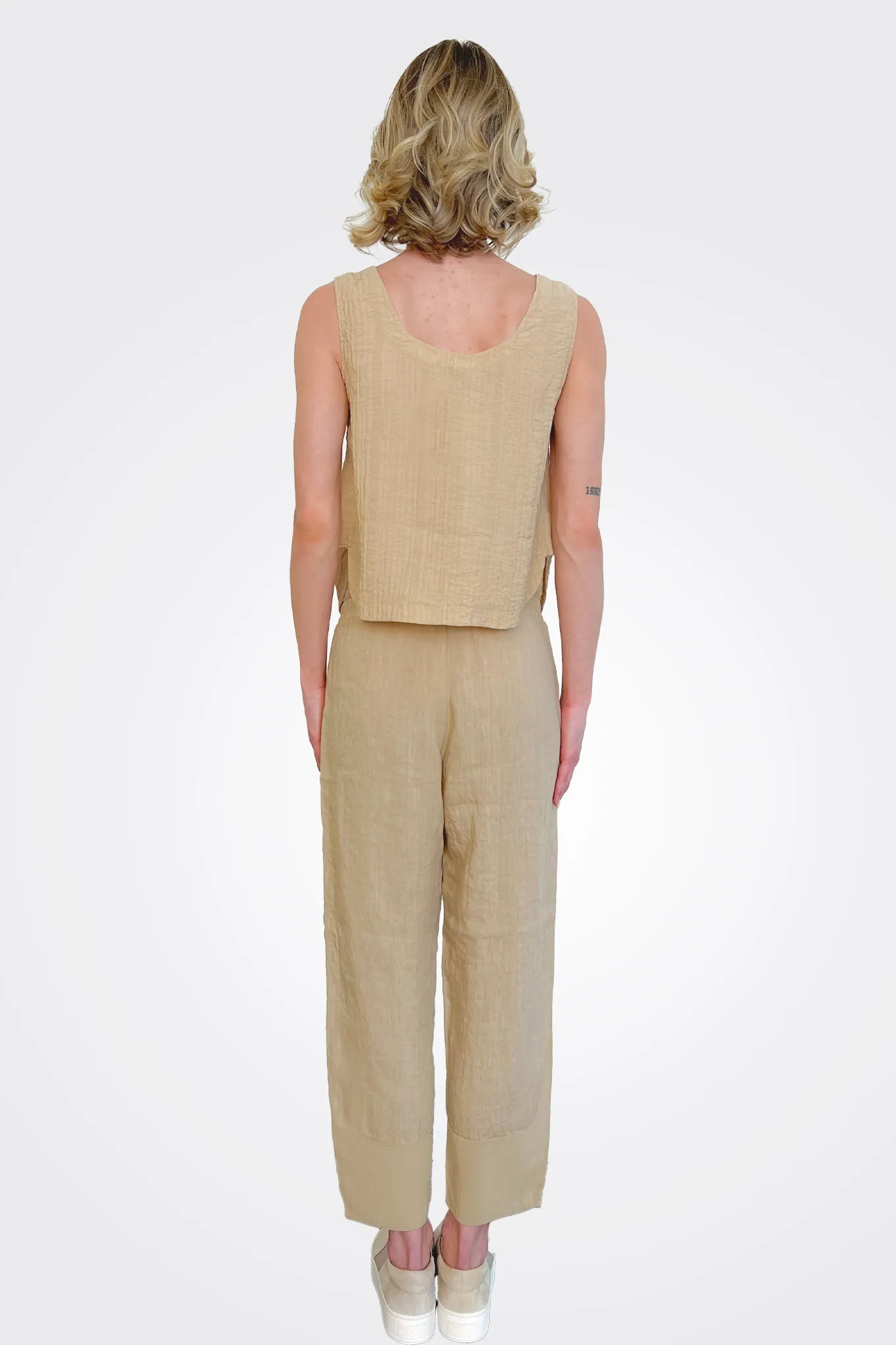 Cropped Ankle Trousers - Tan