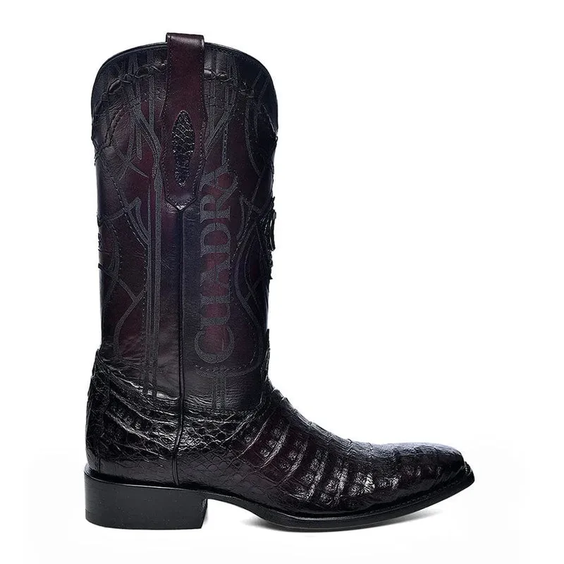 CUADRA Men's Boot Leather Caiman Belly Laser & Embroidery & Woven French Toe CU845