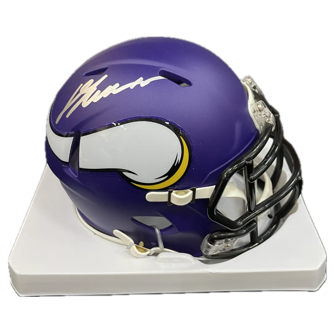 Dallas Turner Autographed Minnesota Vikings Speed Mini Helmet