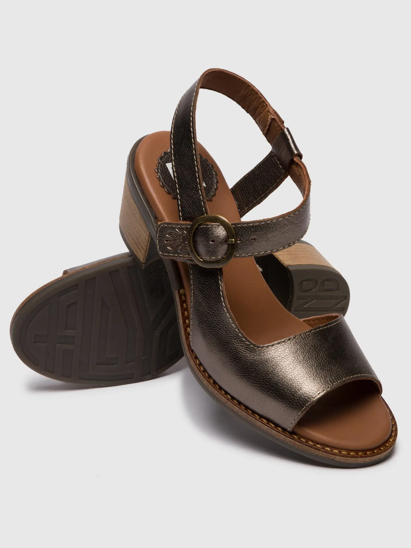 DarkGray Buckle Sandals