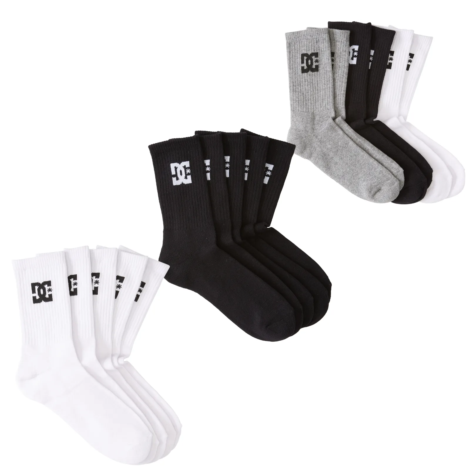 DC Shoes Mens SPP Crew Socks - 5 Pair Pack - 7-11UK