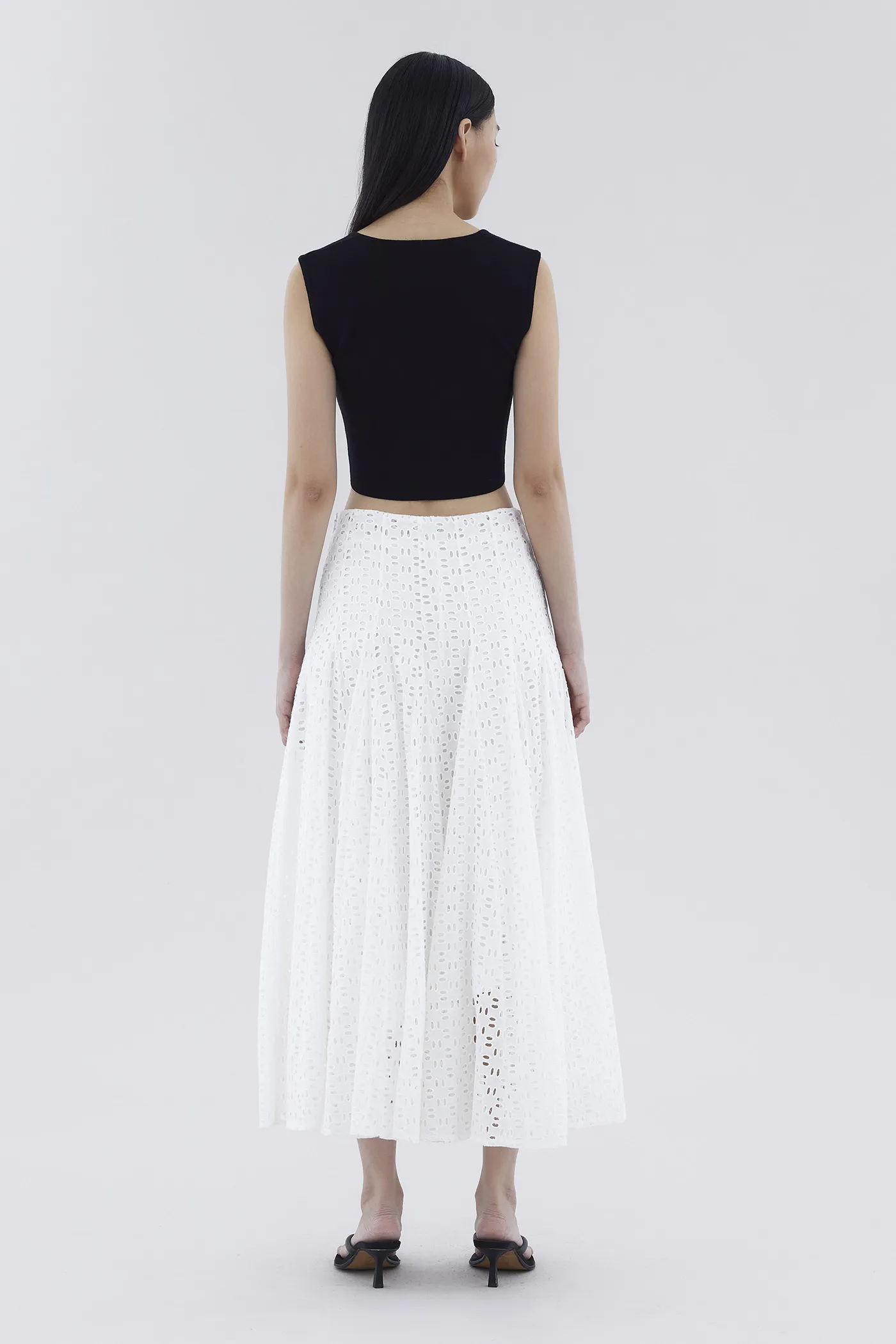 Delyne Broderie Fluted Skirt