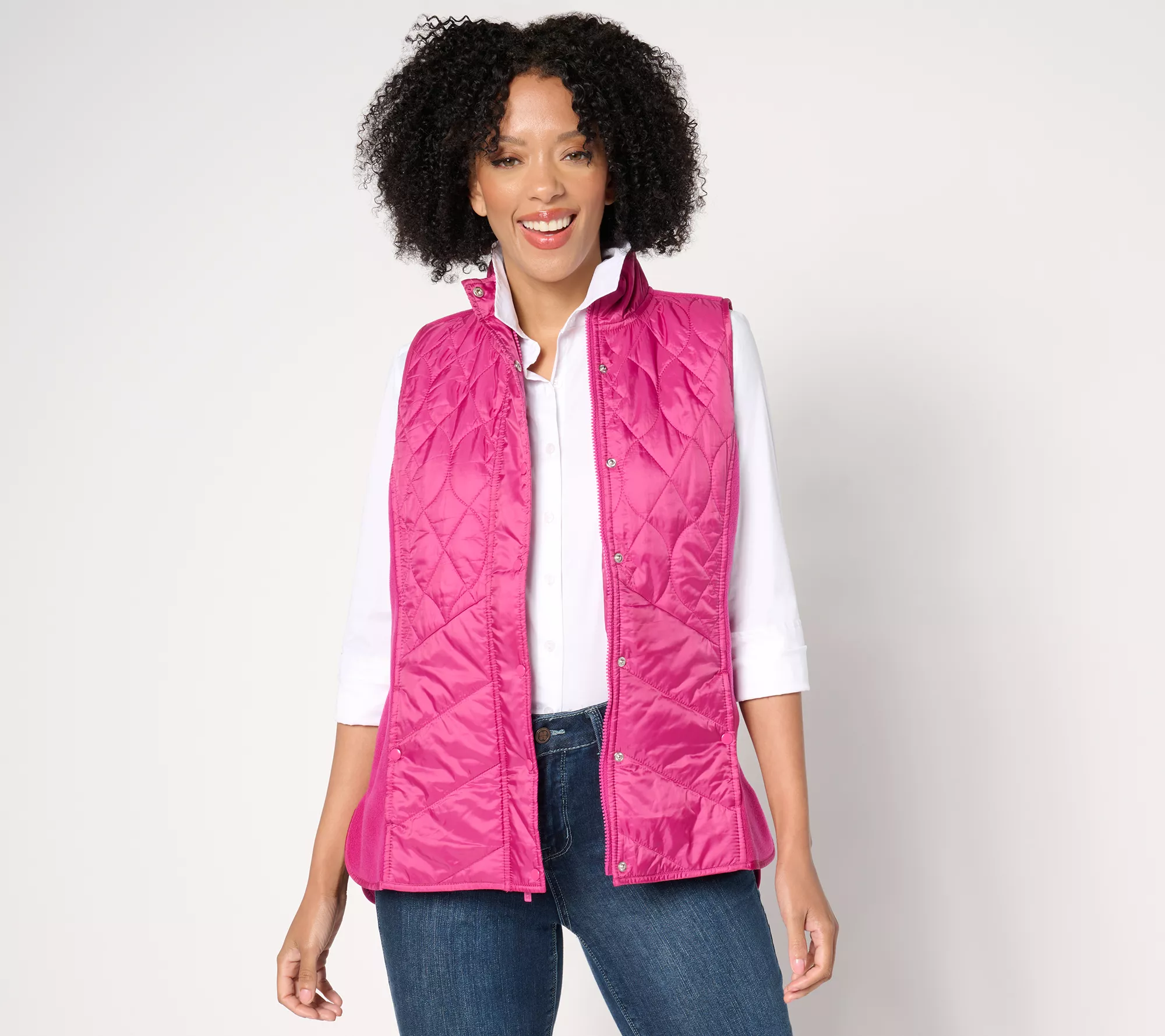 Denim & Co. Active Knit/Woven Mix Quilted Vest